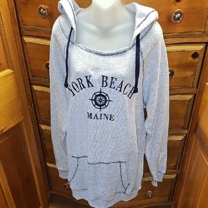 York Beach Maine Women's Gray Hoodie